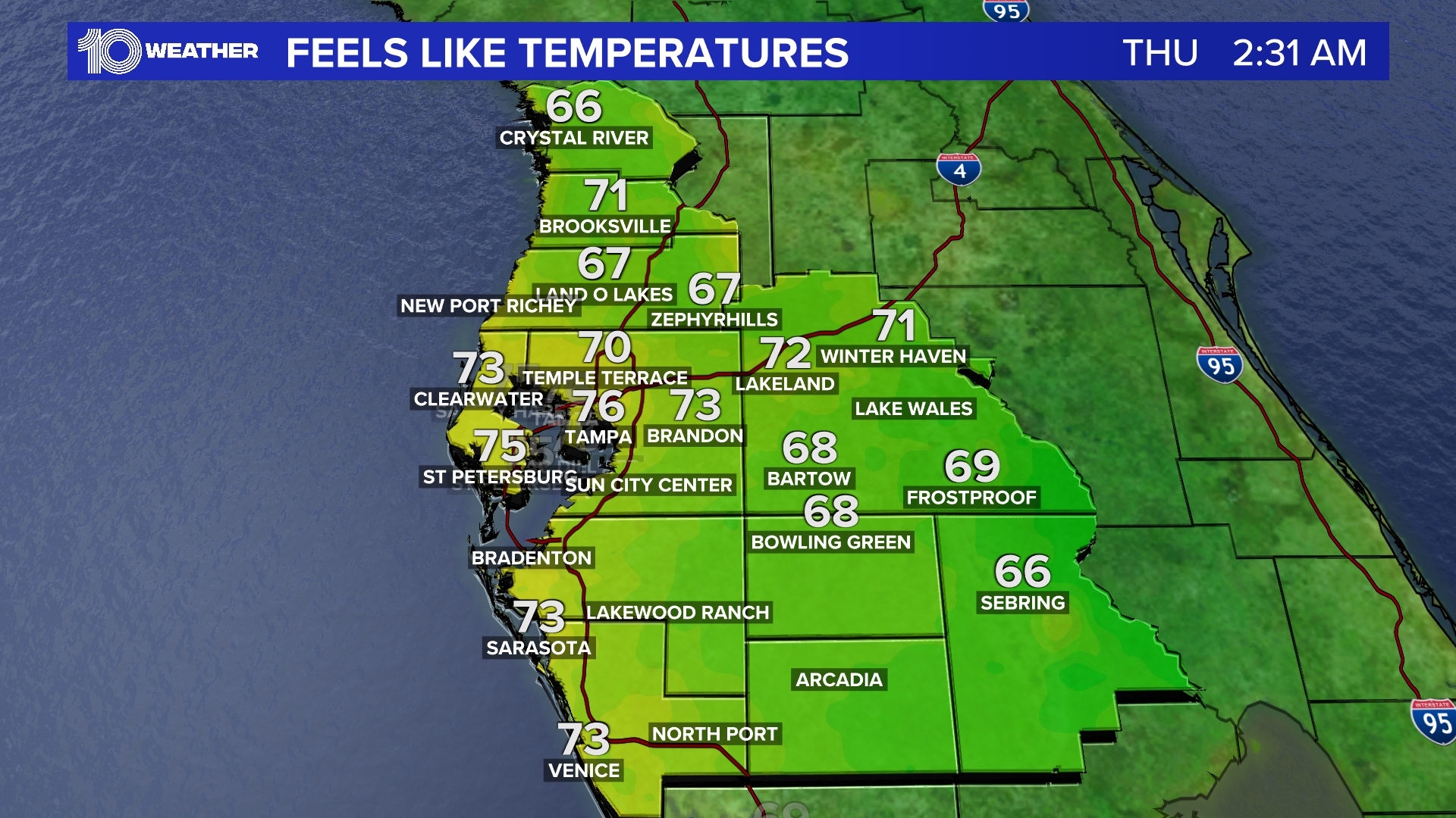 Weather Map Tampa Bay Area Map