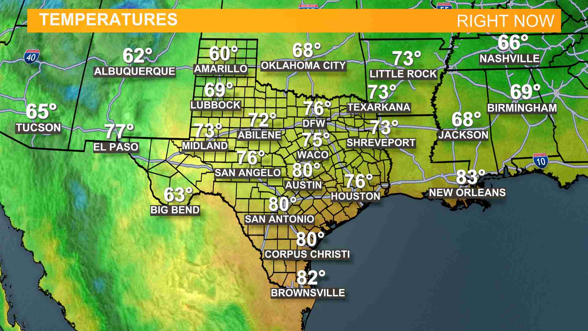 Weather Maps on KCENTV in Waco1920 x 1080