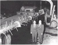 WNEP-TV 'One Million Watt' Transmitter Antenna about to be raised in 1958.