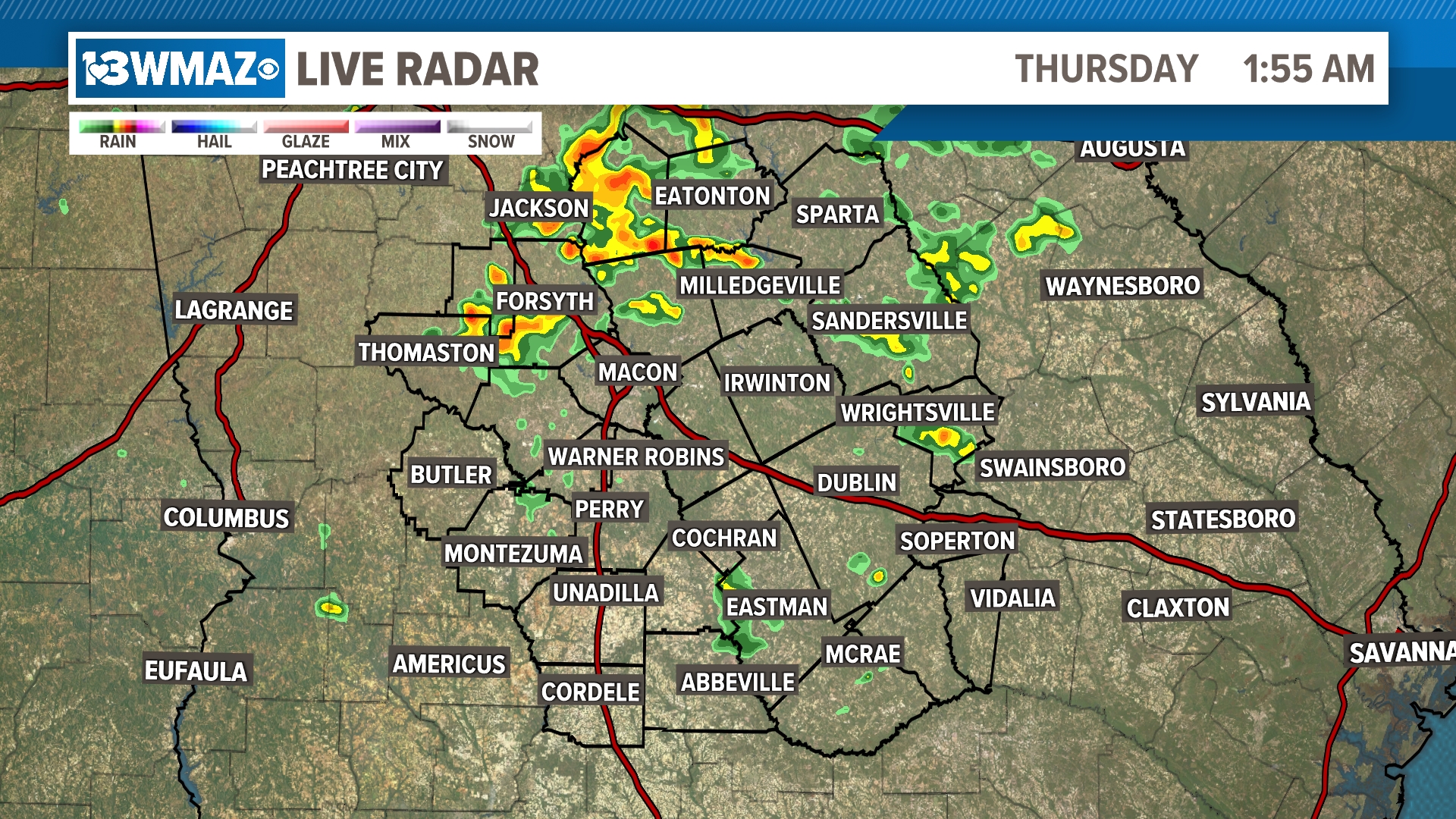 Weather Map Warner Robins Ga Weather Radar | Macon, Georgia | 13wmaz.com