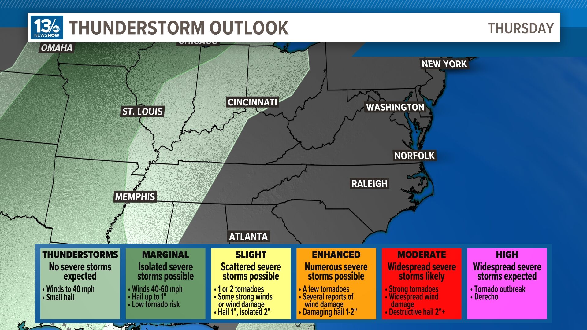 Severe Storm Outlook - Tomorrow